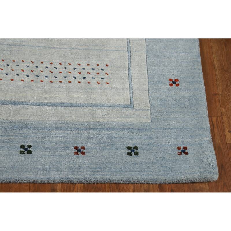 Hand Knotted Oriental 100% Wool Carpet Tribal Tribal Beige & Ivories Gabbeh Area Rug - 7' 6'' X 5' 3''