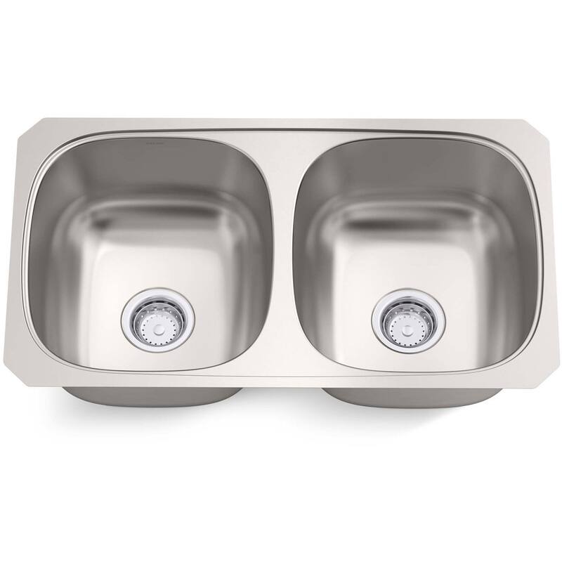 Sterling 36598 Valton 32-1/4" Undermount Double Basin Stainless Steel - Stainless Steel - Stainless Steel