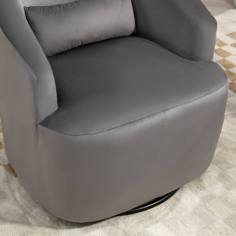 US Pride Furniture Accent Chair with Barrel-shaped Design and 360 Degree Swivel Feature