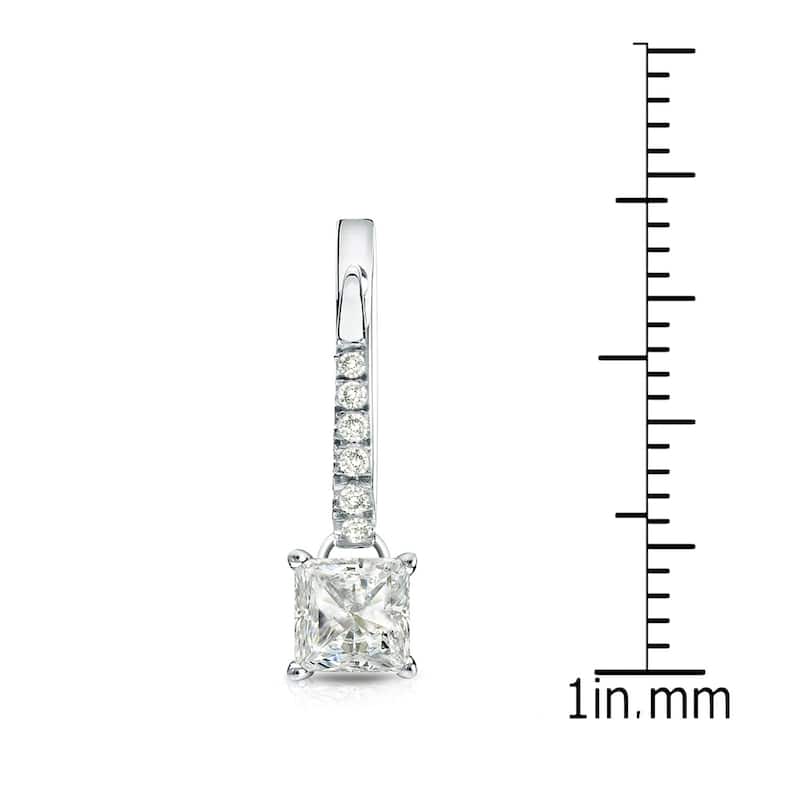 Auriya 14k Gold 1ctw Princess-cut Diamond Dangle Earrings (J-K, I1-I2)