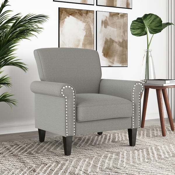 slide 2 of 10, Copper Grove Herve Dove Grey Linen Arm Chair