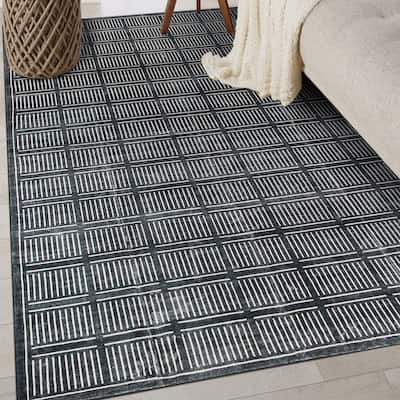 World Rug Gallery Bohemian Stripe Lines Washable Non Slip Area Rug