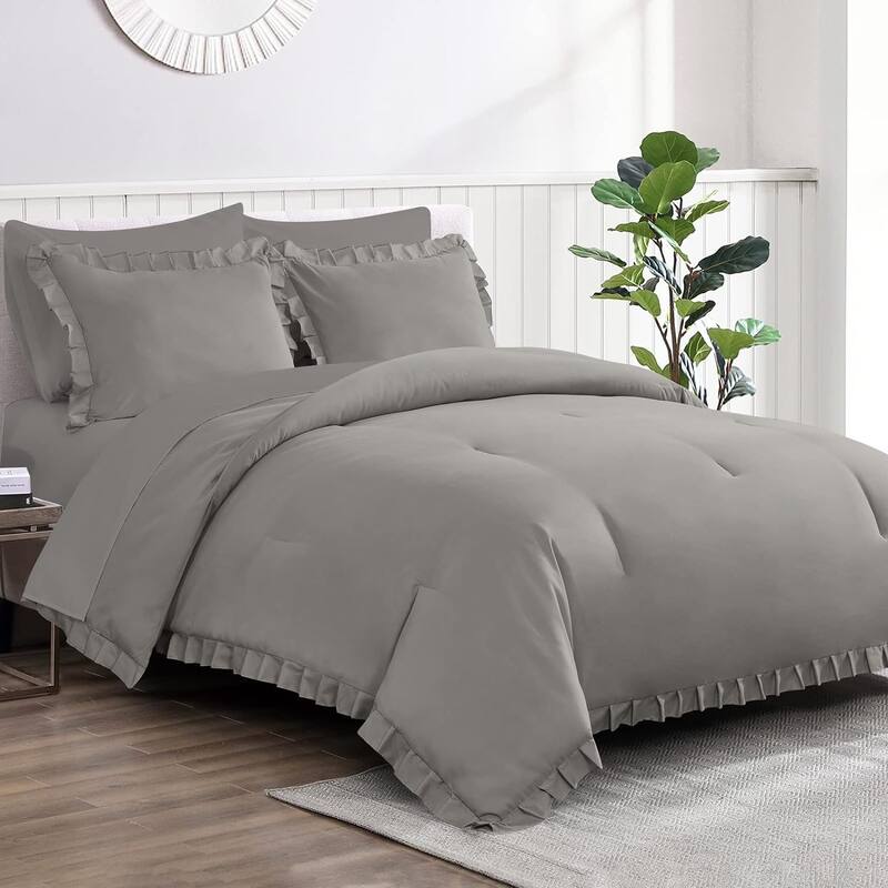 Wellco Twin Comforter Set 2 Pieces All Season Bed Set 1 Black with