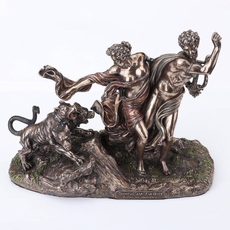 9.25 inches Width Cold Cast Bronze Orpheus and Eurydice Fleeing the Underworld Bronze Finish Figurine