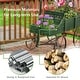 preview thumbnail 29 of 30, Gymax Garden Plant Planter Wooden Wagon Planter W/ Wheel Garden Yard - 24.5'' x 13.5'' x 24''