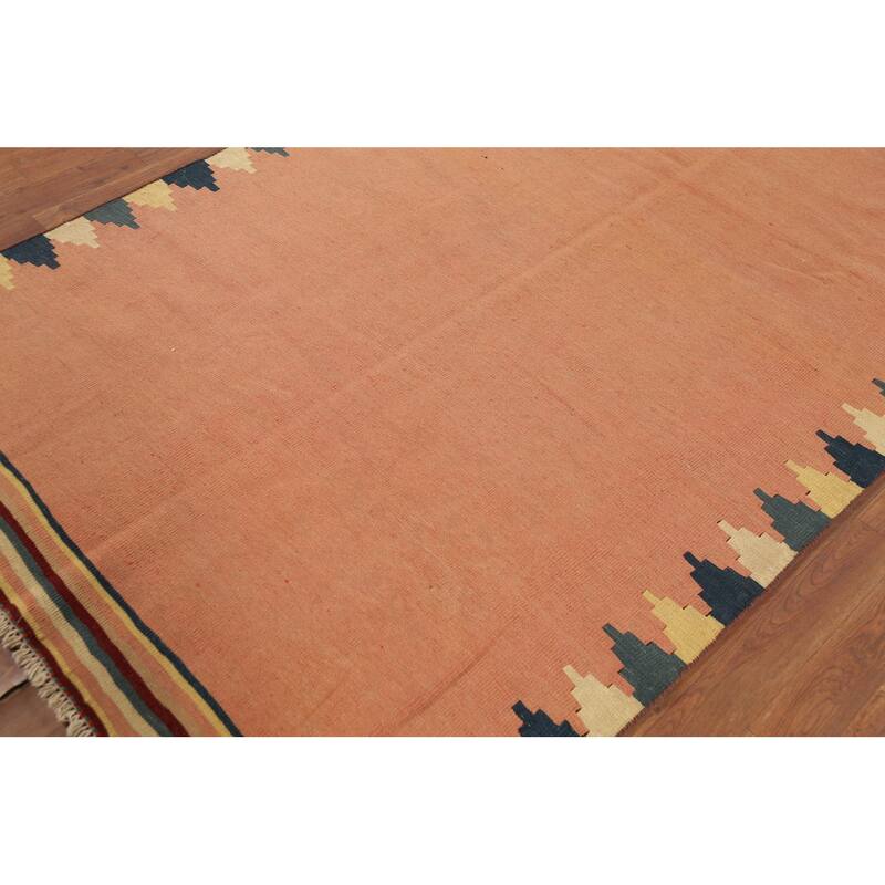 Kilim Qashqai Nomadic Persian Vintage Rug Hand-Woven Wool Carpet - 5'3"x 7'11"