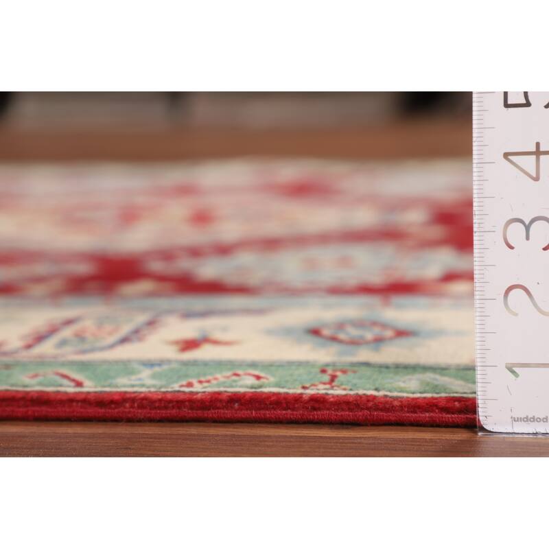 Oriental Red Kazak Area Rug Handmade Wool Carpet - 5'2" x 6'7"