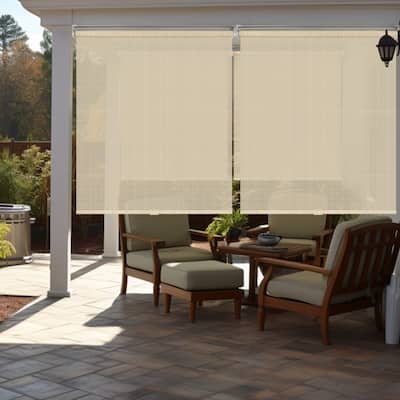 CHICOLOGY Cordless Outdoor Solar Shade, Exterior Roller Shade, UV Protrection Window Blind