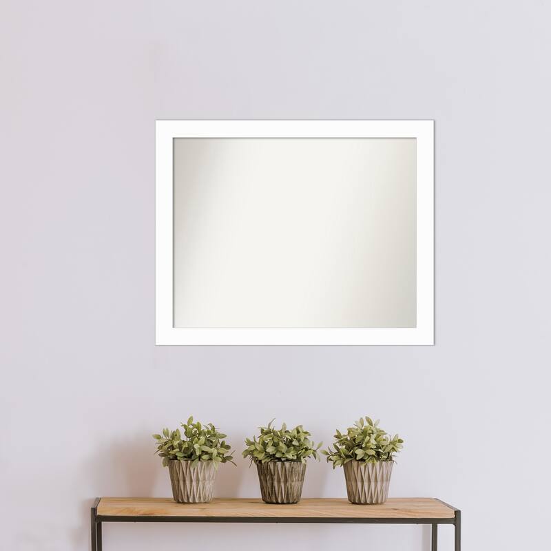 Basic Narrow Non-Beveled Wood Framed Wall Mirror