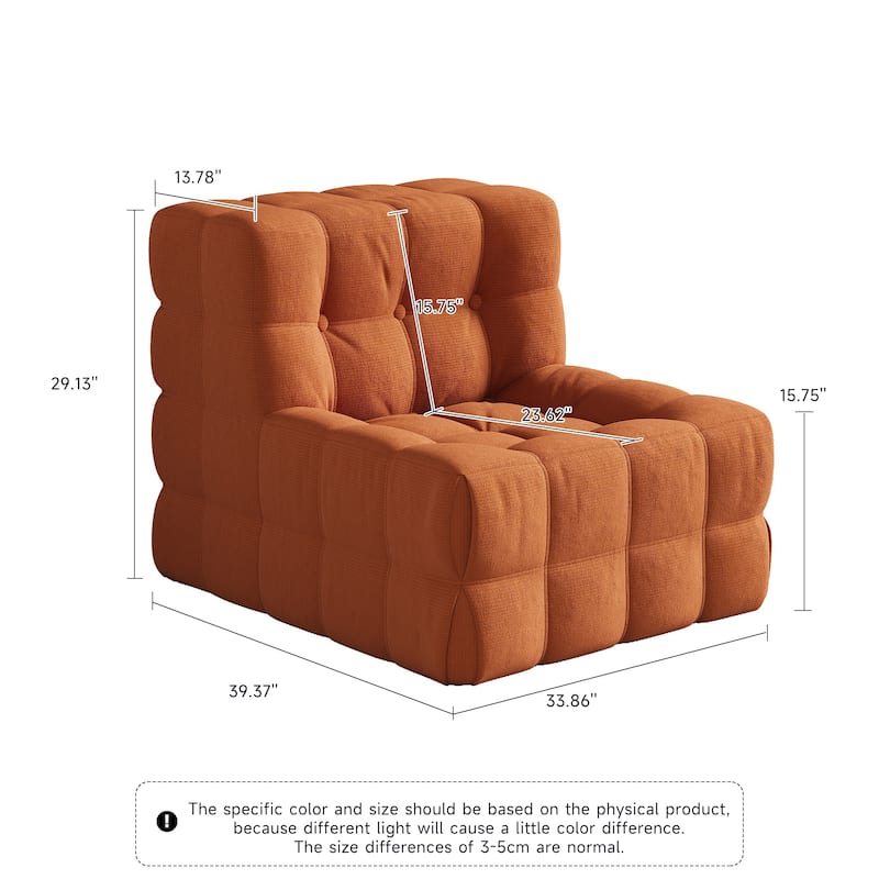 JASIWAY Modern Corduroy Fabric Upholstered Sofa