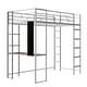 preview thumbnail 13 of 18, Silver Twin Size Metal Loft Bed with Ladder, Fence, 2 Shelves and Desk for Bedroom