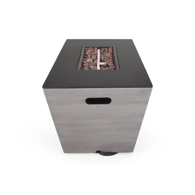 56 in. W x 20.25 in. D x 15.25 in. H Rectangle Propane Burning Outdoor Fire Pit in Gray