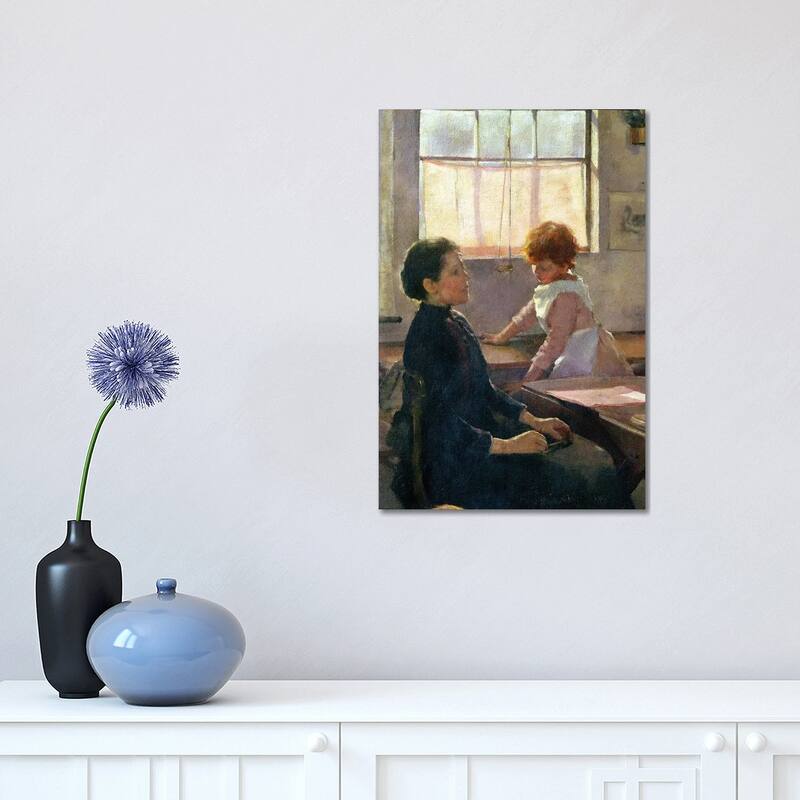 iCanvas "Detail Of Teacher And Student At Desk, School Is Out, 1889" by Elizabeth Adela Stanhope Forbes Canvas Print - 18x12x1.5