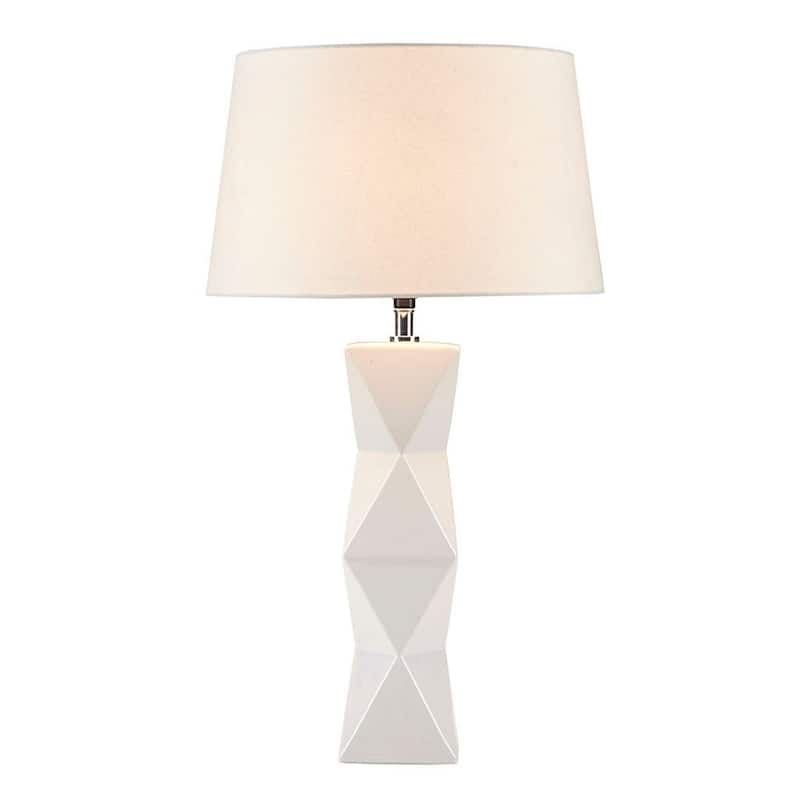 Modern gold geometric ceramic table lamp
