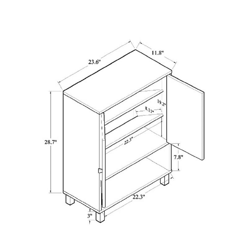 Rossin Modern 2-Door Entryway Shoe Storage Cabinet with Bottom Shelf