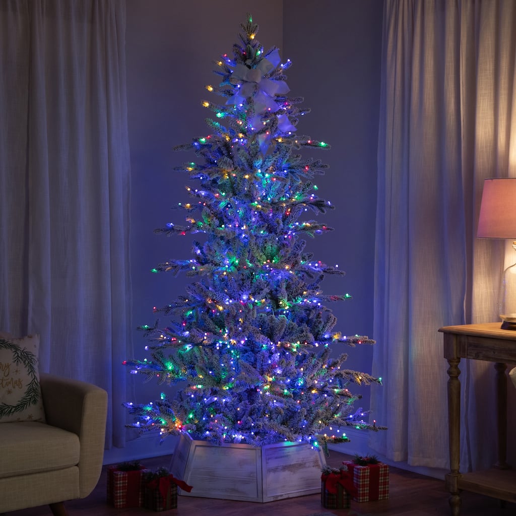 Real Touch™ Elite Pre-Lit Flocked Kodiak Pine IPT Artificial Christmas Tree - 6' Dual Color LED - 6 Foot