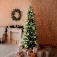 preview thumbnail 4 of 12, Fraser Hill Farm 9 Ft. Buffalo Fir Slim Artificial Christmas Tree with Multi-Color LED String Lighting