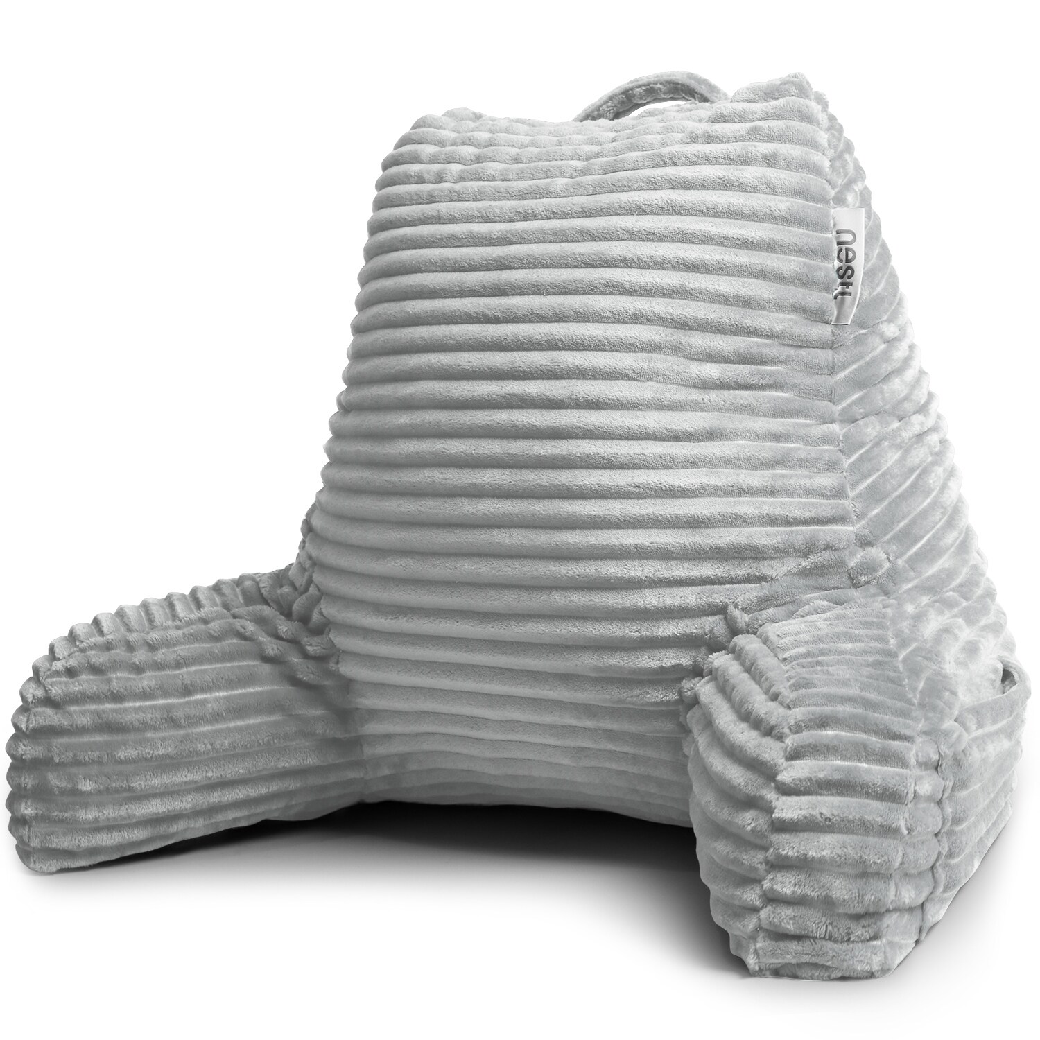 https://ak1.ostkcdn.com/images/products/is/images/direct/86f54cc4c7be9d192a47d45223260547ba90b4ee/Nestl-Cut-Plush-Striped-Reading-Pillow---Back-Support-Shredded-Memory-Foam-Bed-Rest-Pillow-with-Arms.jpg