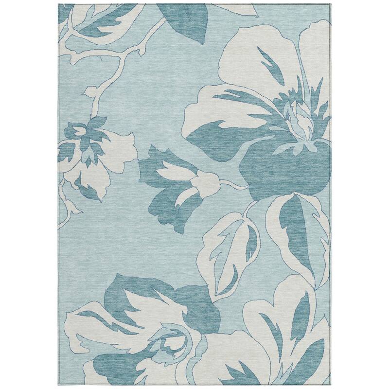HomeRoots Floral Transitional Rectangle Outdoor Rug