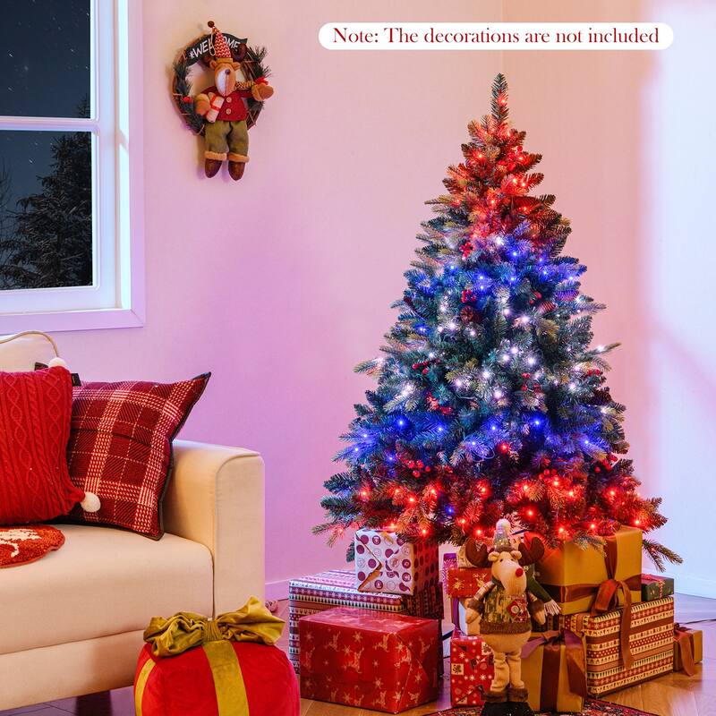 Gymax Smart Pre-Lit Artificial Christmas Tree w/ Remote Control