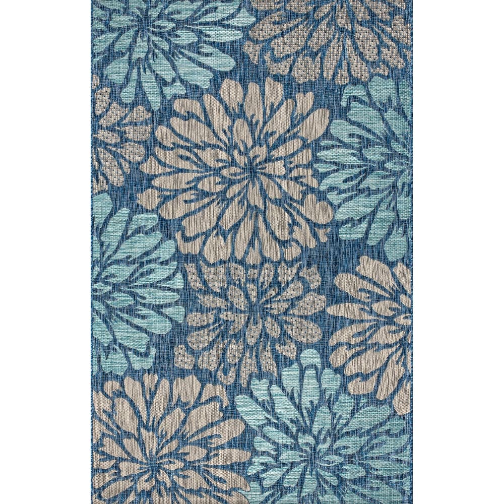 JONATHAN Y Floral Textured Weave Indoor/Outdoor Area Rug