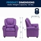 preview thumbnail 50 of 189, Contemporary Kids Recliner with Cup Holder and Headrest - 24"W x 21.5" - 36.5"D x 27"H