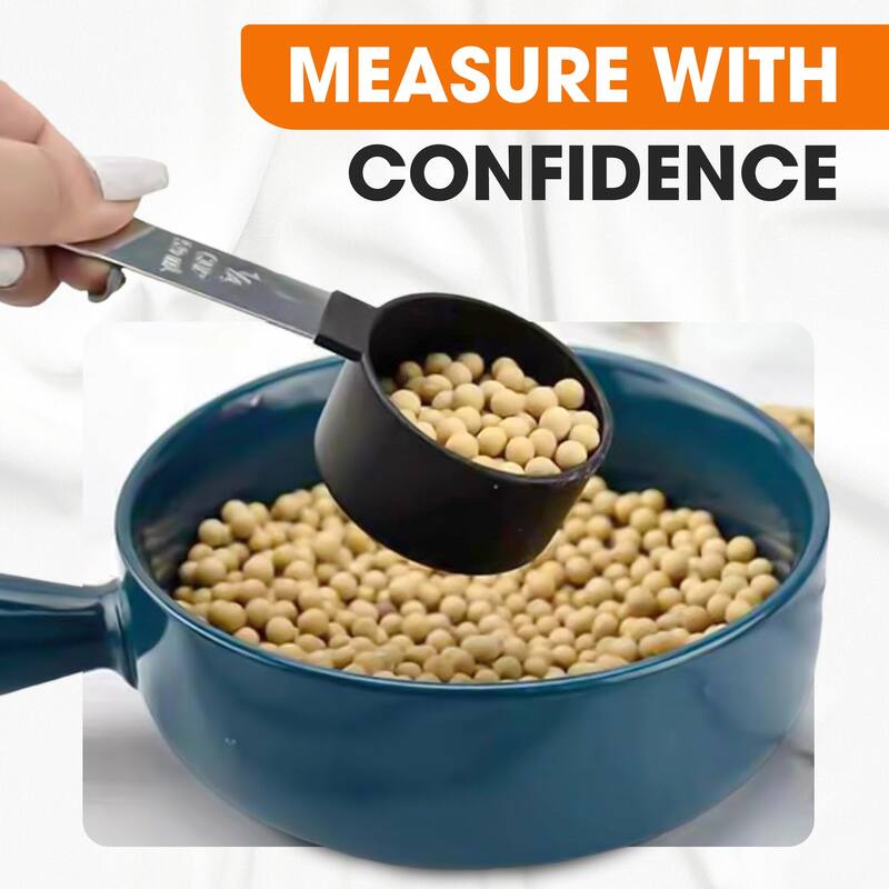 Cheer Collection Measuring Cups and Spoons Set for Precise Cooking and Baking 10 Piece Nesting Design