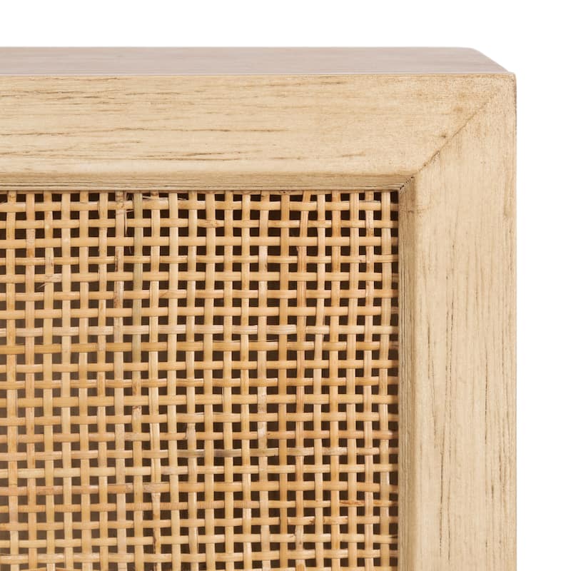 Kate and Laurel Ori Rattan Wall Cabinet with Cubby