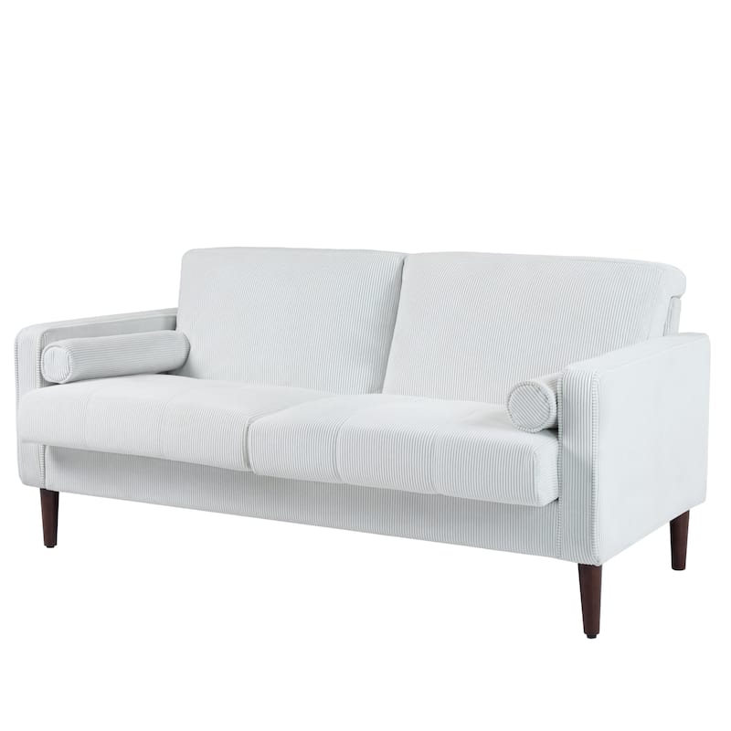 62.5'' W Corduroy Couch Upholstered Square Arm Sofa
