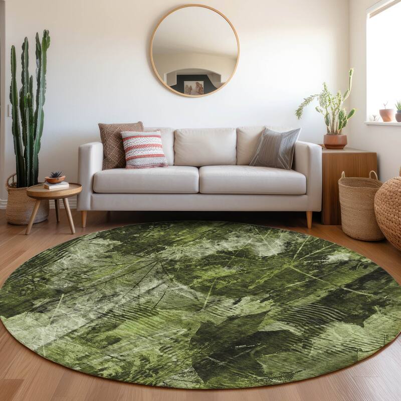 Machine Washable Indoor/ Outdoor Foilage Chantille Rug