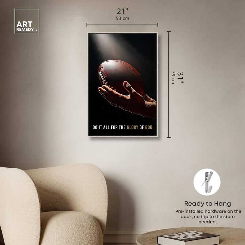 Glory of God Football Canvas by Art Remedy