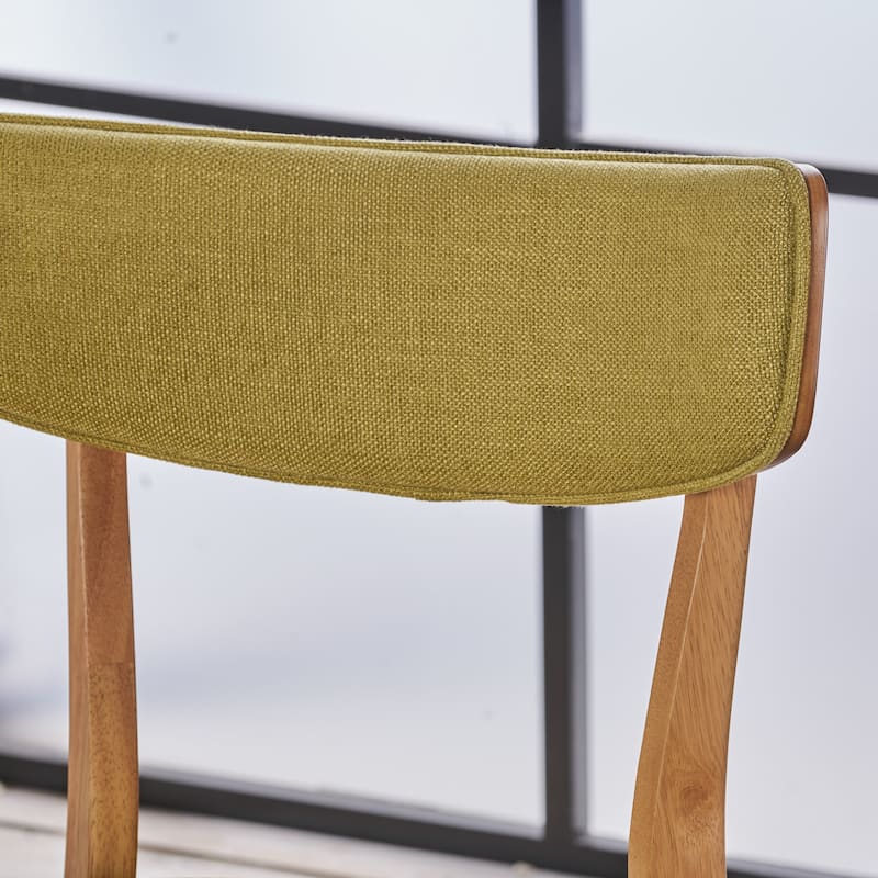Chazz Mid-Century Modern Upholstered Rubberwood Dining Chairs (Set of 2) by Christopher Knight Home