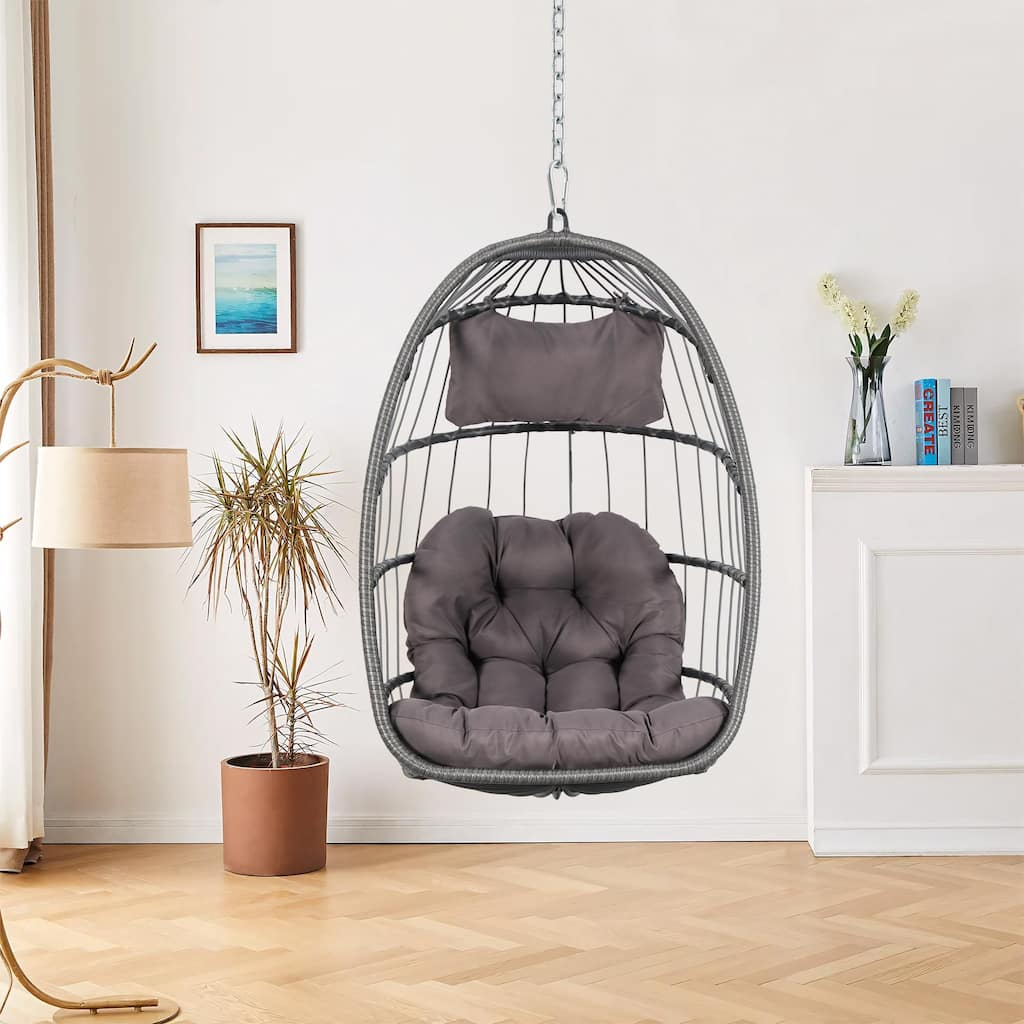 Outdoor/Indoor Wicker Hanging Chair (No Stand)