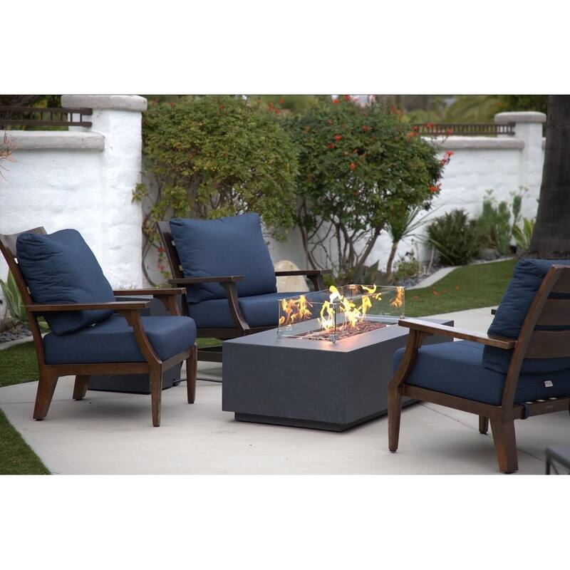 Chelsea 55" Rectangular Outdoor Fire Pit Table by AMS Fireplace