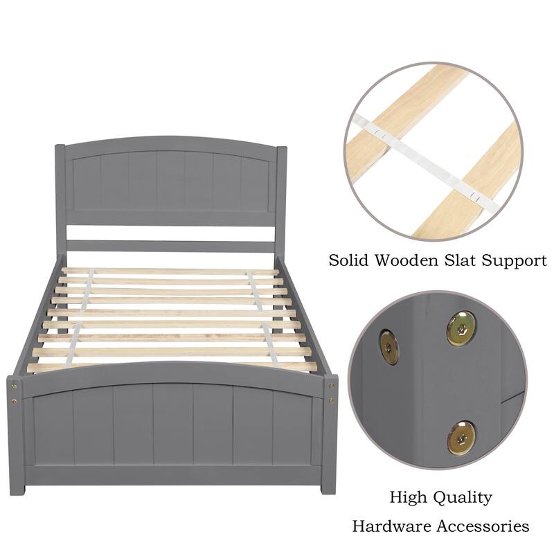 Elegant Twin Bed Frame with Slat Support - No Box Spring Needed