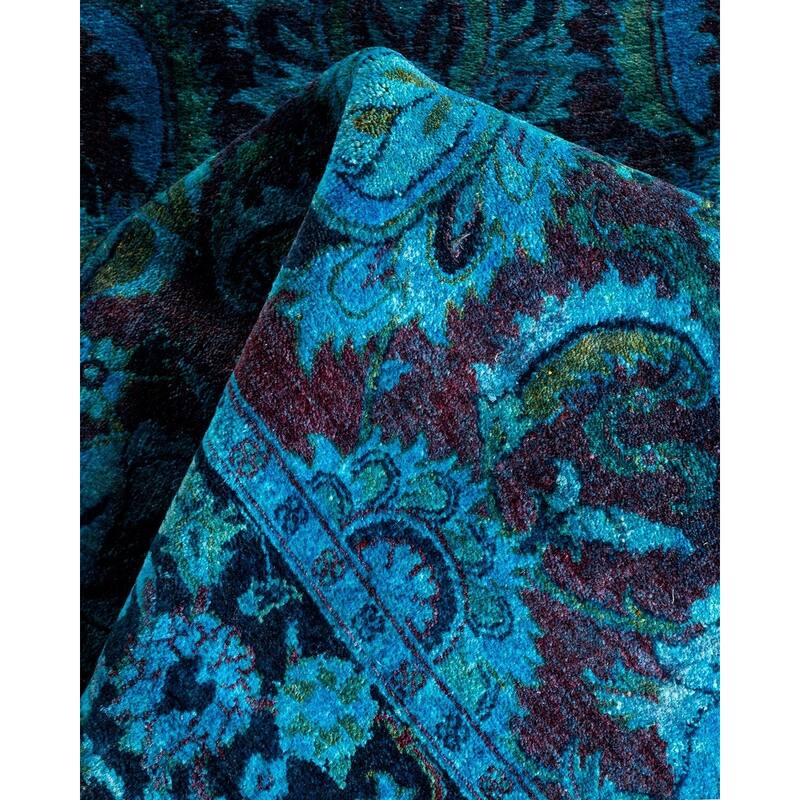 Overton Hand Knotted Wool Vintage Inspired Modern Contemporary Overdyed Black Area Rug - 3' 2" x 5' 2"