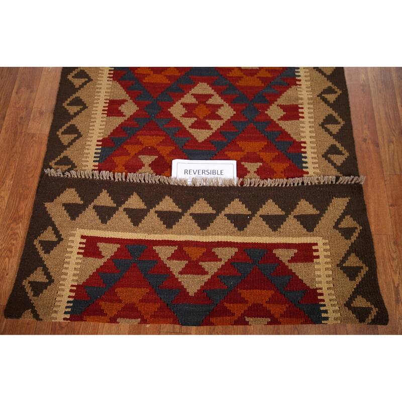 Kilim Oriental Area Rug Hand-woven Wool Carpet - 3'3" x 5'0"