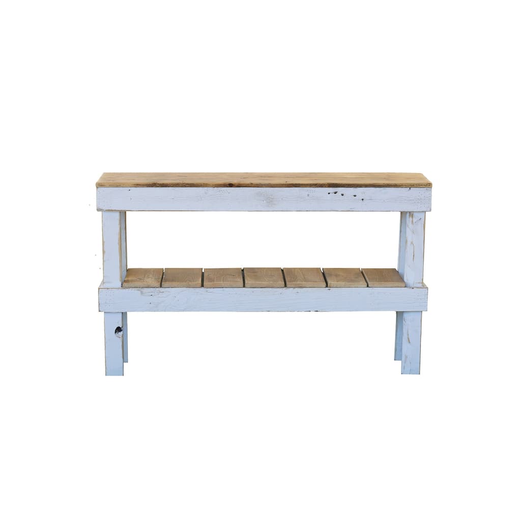 White Combo Double Tier Console