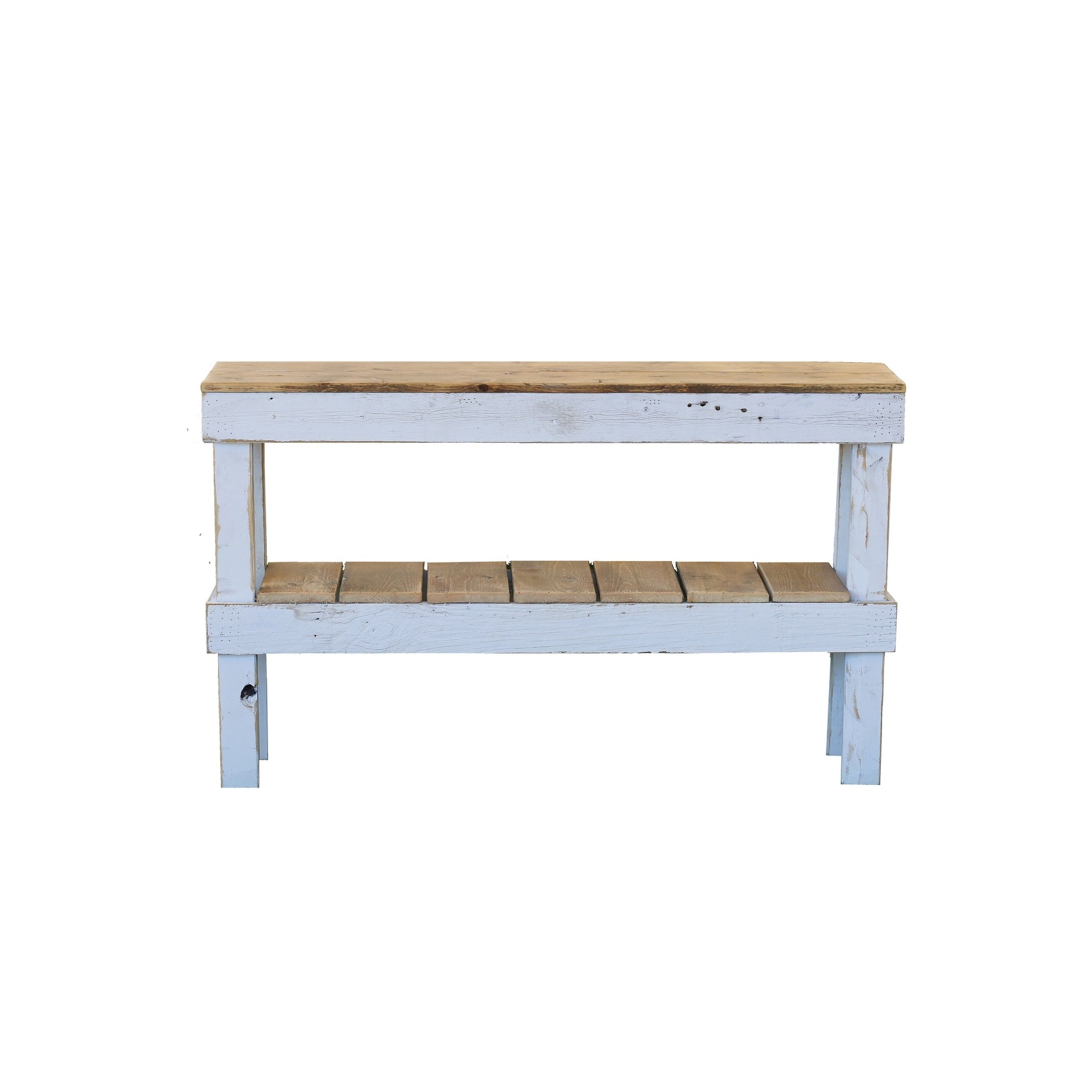 White Combo Double Tier Console