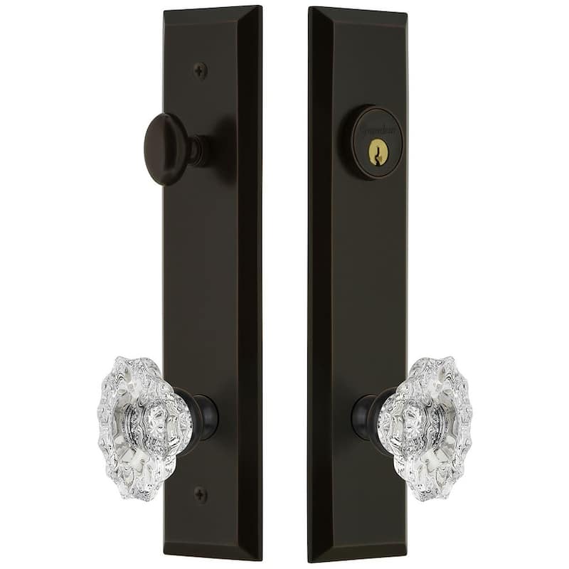 Grandeur Fifth Avenue Solid Brass Tall Plate Single Cylinder Keyed - Timeless Bronze
