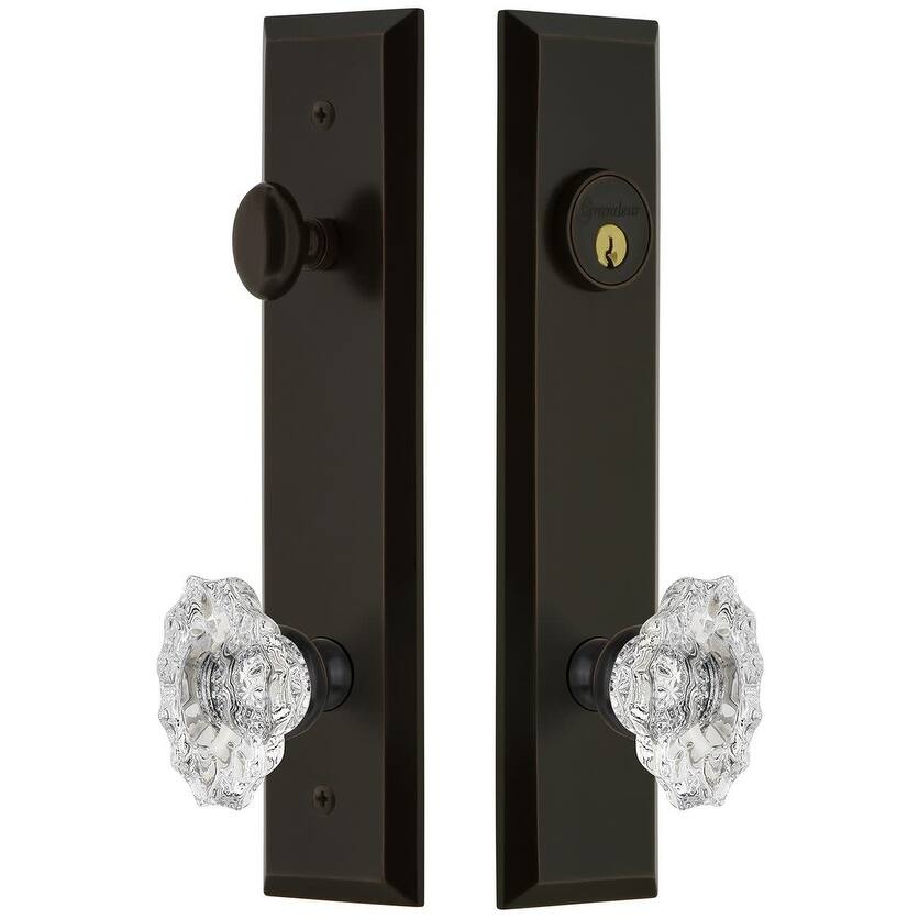 Grandeur Fifth Avenue Solid Brass Tall Plate Single Cylinder Keyed