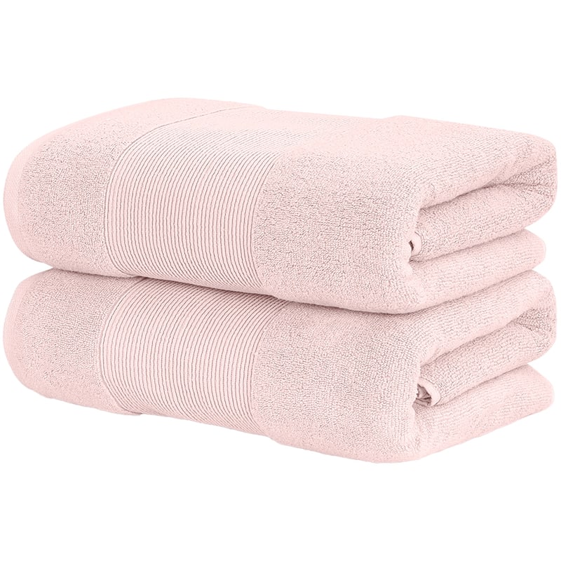 Modern Threads Air Cloud 2-Pack Oversized Bath Sheet Set - blush