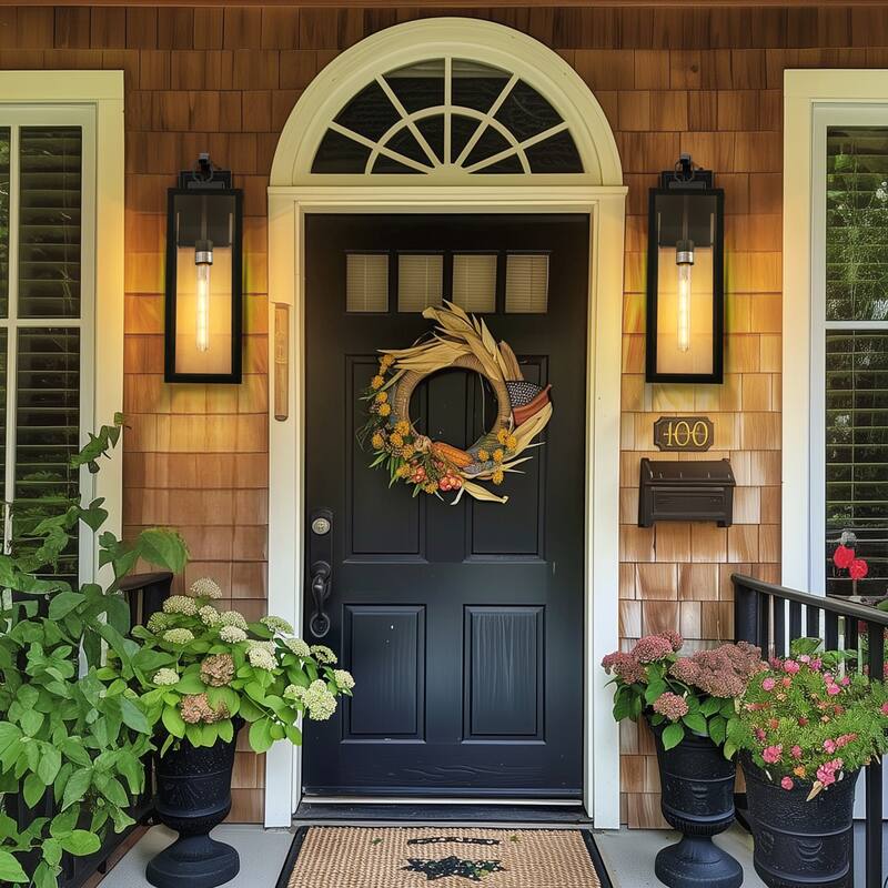 Contemporary Black Wall Lamp with Clear Glass Shade, E26 One-Bulb Design featuring Built-in Light Sensor Technology - 3.6*6.3*20