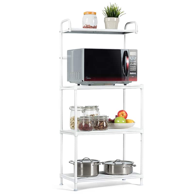 4-Tier Kitchen Microwave Storage Rack Oven Stand - White