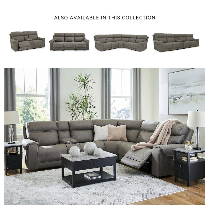 Signature Design by Ashley Starbot Gray 2-Piece Power Reclining Loveseat - 74"W x 42"D x 42"H