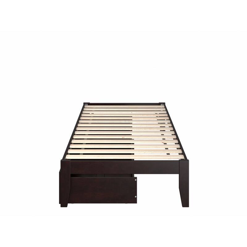 Colorado Twin Extra Long Bed with 2 Drawers in Espresso