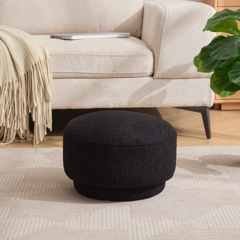 Modern Teddy Upholstered Mushroom Shape Ottoman