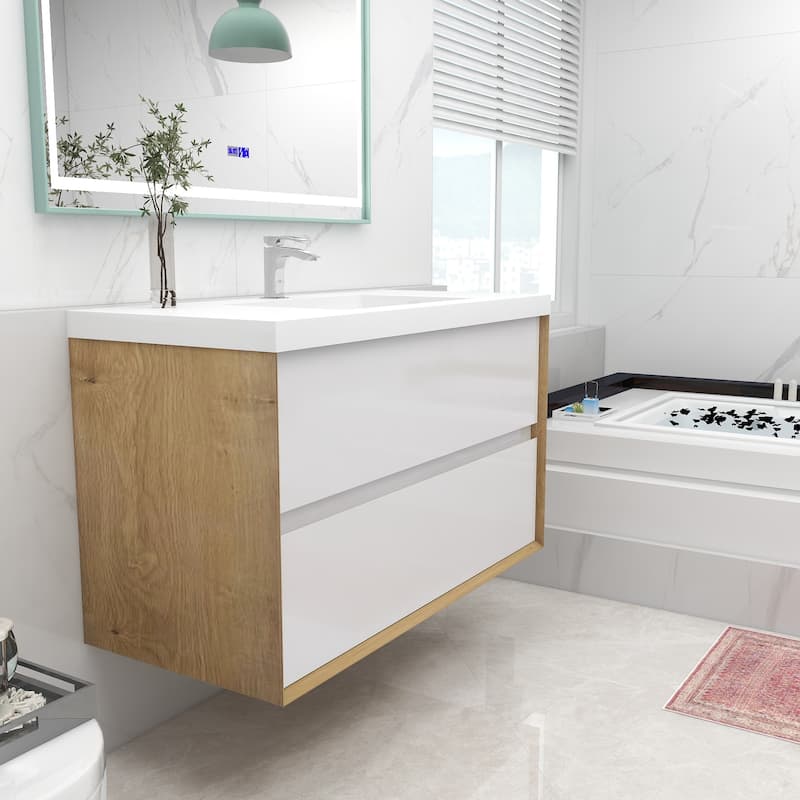 Selina 42" Wall Mounted Vanity with Single Sink - 42