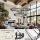 preview thumbnail 12 of 22, Extra Large Wagon Wheel Chandelier High Ceiling Farmhouse Chandeliers