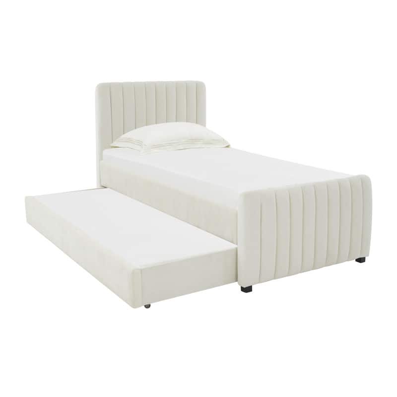 Angela Velvet Trundle Bed in Twin